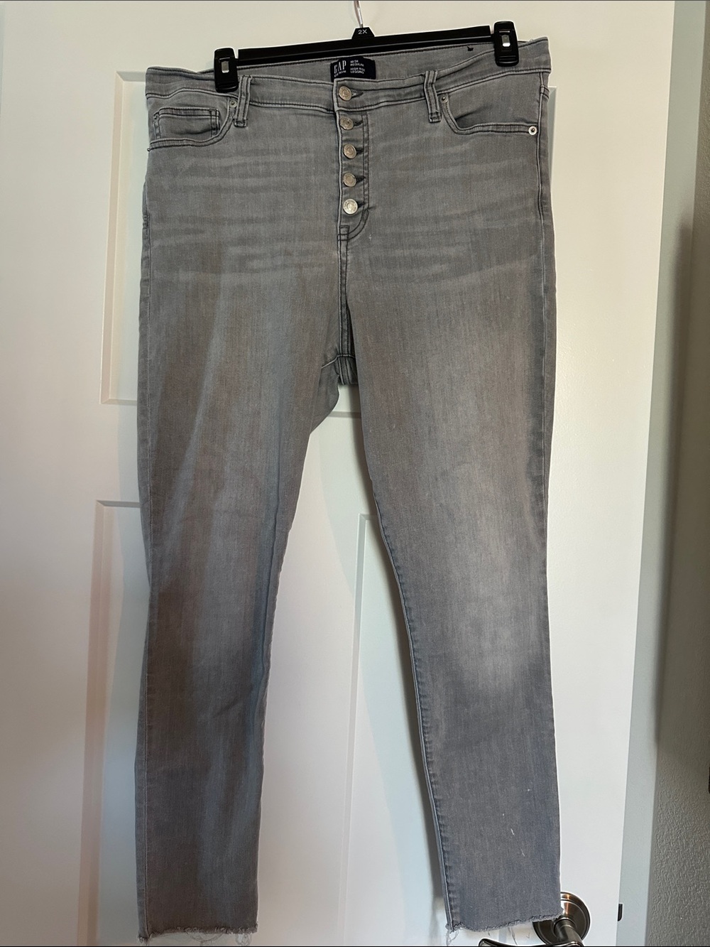 GAP Grey Button-Fly Skinny Jeans